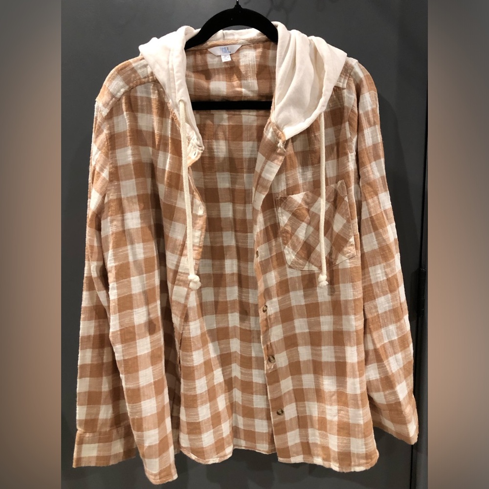 Flannel hoodie Large